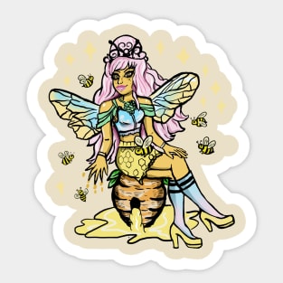 Queen Bee Honey Comb Kawaii Pastel Goth Sticker